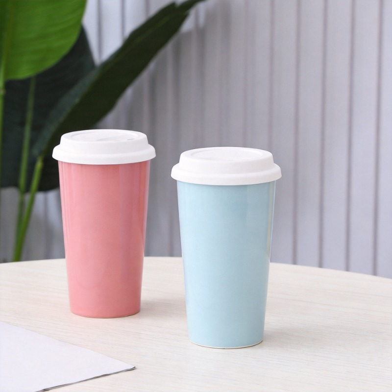 Coffee Tea Love - Cangkir Teh Susu Keramik Sederhana 450ML