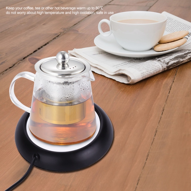 Coffee Tea Warmer - Penghangat Cangkir USB Motif Kayu untuk