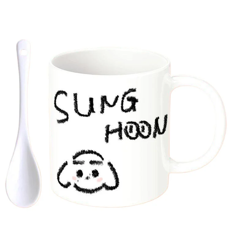 Coffee Tea Love - Mug Keramik Kartun Lucu ENHYPENED, Cangkir