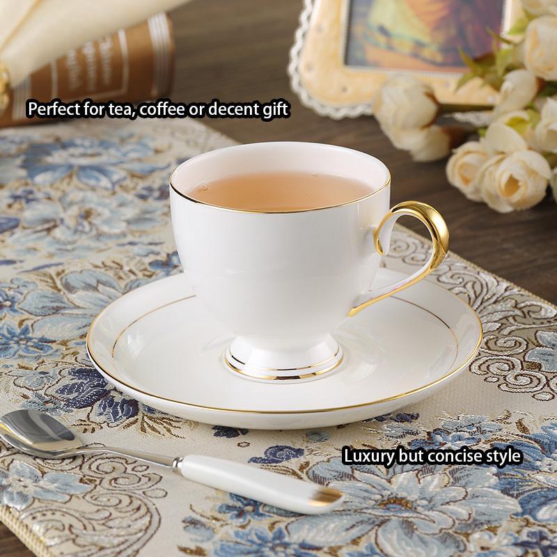 Grace Bone Kopi Set Putih Emas - Coffee Tea And Sugar Set ulasan dan harga