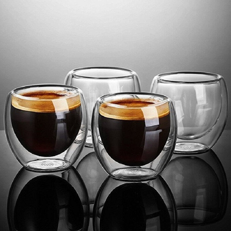 Cangkir kopi kaca berdinding g - Coffee Tea And Sugar Set ulasan dan harga