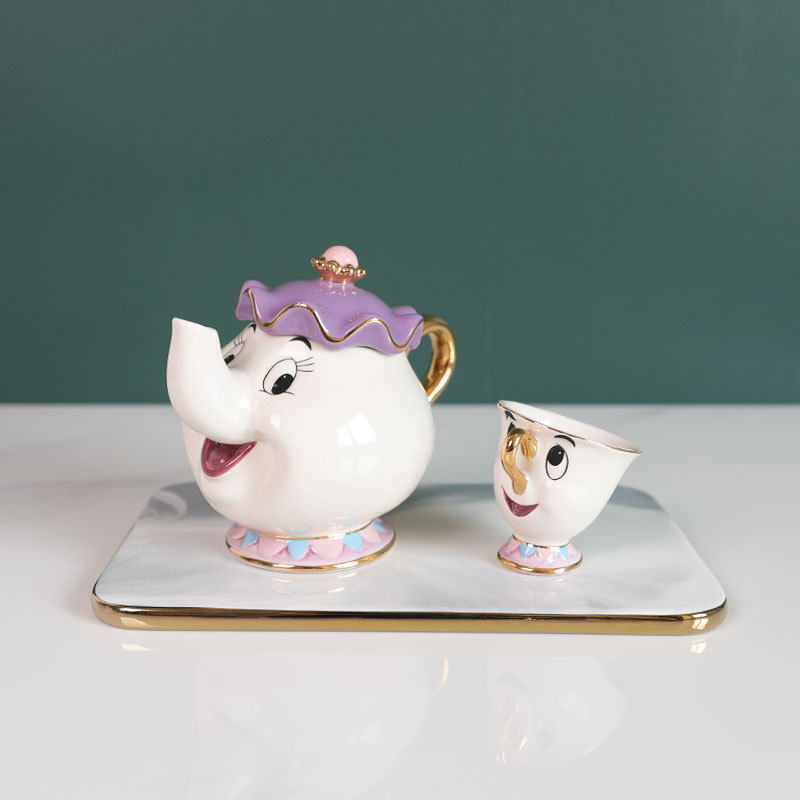 Teko Teh Kartun Beauty And The - Coffee Tea And Sugar Set ulasan dan harga