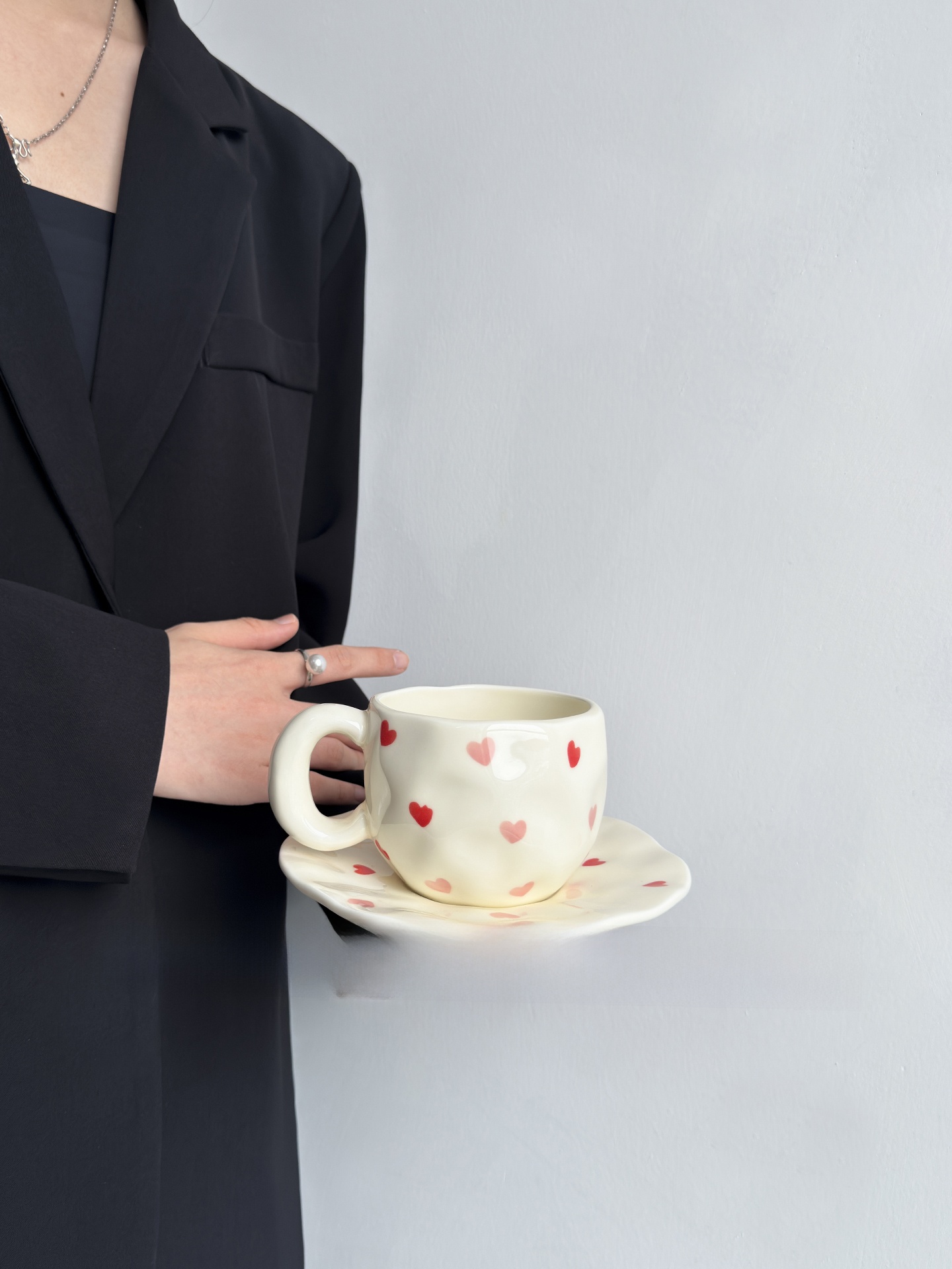 Set Cangkir Kopi dan Piring Or - Coffee Tea Love ulasan dan harga