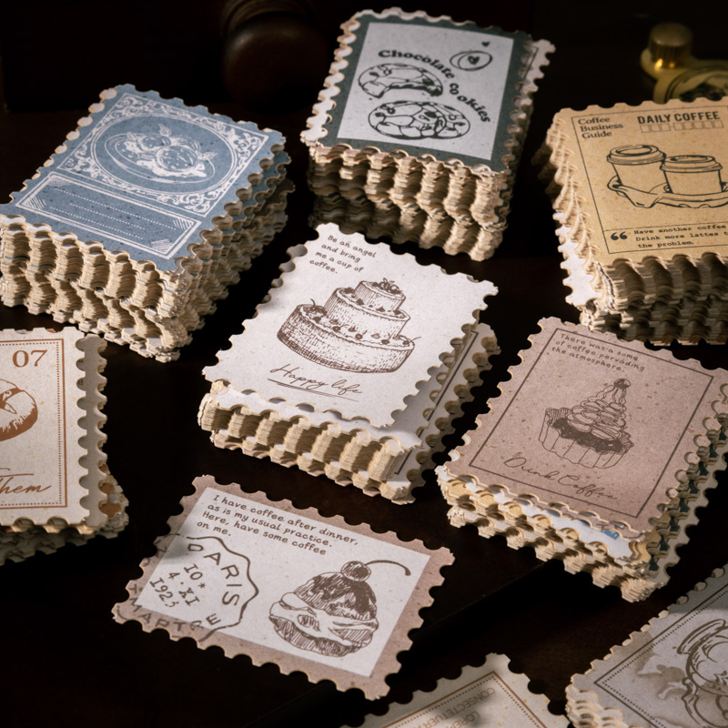 Stiker Kolase Kue Kopi Vintage - Coffee Tea Journal ulasan dan harga